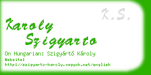 karoly szigyarto business card