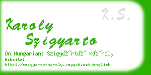 karoly szigyarto business card